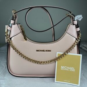 Michael Kors Pink and Gold Crescent Shoulder Bag